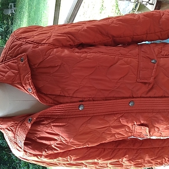 Lands End orange small 6-8 puffer jacket coat - Picture 2 of 4